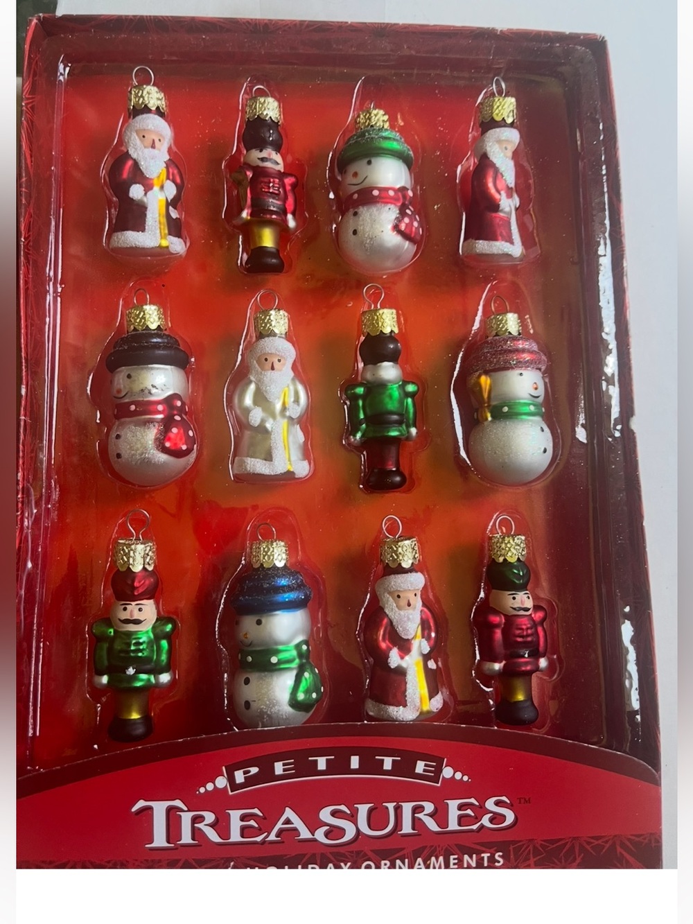 Kurt Adler Red, Green, White & Gold Mini Holiday Figurine Ornaments - 12pc